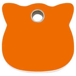 Produktbild von RedDingo Katzenmarke aus Kunststoff mit individueller Gravur Katzenkopf orange 20mm