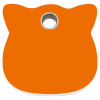 Produktbild von RedDingo Katzenmarke aus Kunststoff mit individueller Gravur Katzenkopf orange 20mm