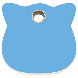 Produktbild von RedDingo Katzenmarke aus Kunststoff mit Katzenkopf-Gravur hellblau 20x19mm