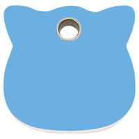 Produktbild von RedDingo Katzenmarke aus Kunststoff mit Katzenkopf-Gravur hellblau 20x19mm