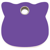 Produktbild von RedDingo Katzenmarke aus Kunststoff mit Katzenkopf in Lila zum Gravieren 20x19mm