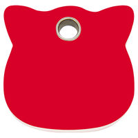 Produktbild von RedDingo Katzenmarke aus Kunststoff mit Katzenkopf in Rot zur individuellen Gravur 20mm S