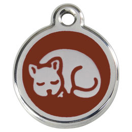 Produktbild von RedDingo Katzenmarke braun personalisierbar mit Gravur für Kitten 20mm