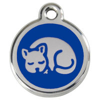 Produktbild von RedDingo Katzenmarke Edelstahl Dunkelblau mit individueller Gravur für Kitten 20mm