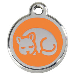 Produktbild von RedDingo Katzenmarke Edelstahl mit individueller Gravur für Kitten Orange 20mm