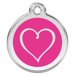 Produktbild von RedDingo Katzenmarke Eisen mit Gravur Cartoon Herz in Pink 20mm und 24mm