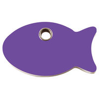 Produktbild von RedDingo Katzenmarke Fisch Purple aus Kunststoff mit individueller Gravur