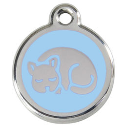 Produktbild von RedDingo Katzenmarke für Kitten gravierbar hellblau Edelstahl 20 mm