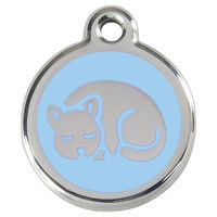 Produktbild von RedDingo Katzenmarke für Kitten gravierbar hellblau Edelstahl 20 mm