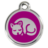 Produktbild von RedDingo Katzenmarke für Kitten personalisierbar mit Gravur lila Ø20mm