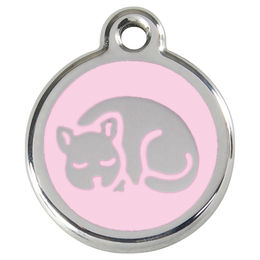 Produktbild von RedDingo Katzenmarke für Kitten pink mit individueller Gravur Durchmesser 20mm