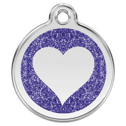 RedDingo Katzenmarke Glitzer Herz Dunkelblau Personalisierbar 20 mm - 7 g – Bild 1 von 1