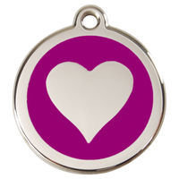 Produktbild von RedDingo Katzenmarke Herz Purple S individuell gravierbar Edelstahl 20mm