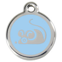 Produktbild von RedDingo Katzenmarke Maus hellblau mit individueller Gravur 20mm S