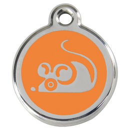 Produktbild von RedDingo Katzenmarke Maus Orange individuell gravierbar Ø 20mm