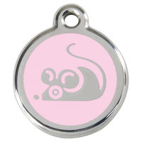 Produktbild von RedDingo Katzenmarke Maus Pink mit individueller Gravur 20mm