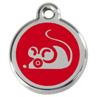 Produktbild von RedDingo Katzenmarke Maus Rot mit individueller Gravur 20 mm