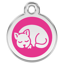 Produktbild von RedDingo Katzenmarke mit individueller Gravur für Kitten in Hot Pink 20mm