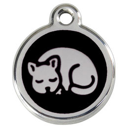 Produktbild von RedDingo Katzenmarke mit individueller Gravur für Kitten Schwarz 20mm