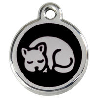 Produktbild von RedDingo Katzenmarke mit individueller Gravur für Kitten Schwarz 20mm