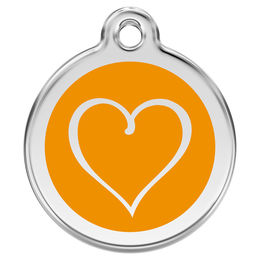Produktbild von RedDingo Katzenmarke Orange Cartoon Herz Gravur personalisierbar 20mm