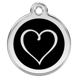 Produktbild von RedDingo Katzenmarke personalisierbar mit Cartoon Herz in Schwarz Ø20mm