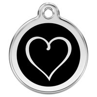 Produktbild von RedDingo Katzenmarke personalisierbar mit Cartoon Herz in Schwarz Ø20mm