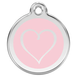 RedDingo Katzenmarke Pink Cartoon Herz 20mm personalisierbar und gravierbar – Bild 1 von 1