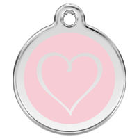 Produktbild von RedDingo Katzenmarke Pink Cartoon Herz 20mm personalisierbar und gravierbar