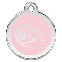 Produktbild von RedDingo Katzenmarke Pink Tribal Fisch mit individueller Gravur 20mm S
