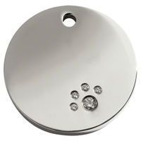 Produktbild von RedDingo Katzenmarke S mit Gravur und Swarovski-Steinen 20mm Kreis