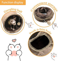 Refined Living Agility-Tunnel Katzenspielzeug aus Polyester mit Spielball und Gucklöchern für erwachsene Katzen in Größe L – Bild 1 von 4