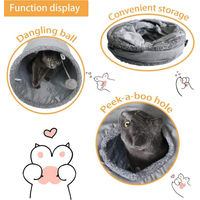 Produktbild von Refined Living Agility-Tunnel Katzenspielzeug aus Polyester mit Spielball und Gucklöchern für Katzen und Kaninchen