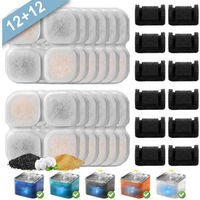 Produktbild von Refined Living Ersatzfilter Set für 3L Katzen-Trinkbrunnen mit dreifachem Filtersystem aus Aktivkohle und Harz 12-teilig