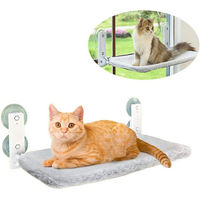 Produktbild von Refined Living Katzen-Hängematte für das Fenster mit 4 Saugnäpfen Grau 60,5 x 30 x 17,5 cm
