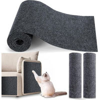 Produktbild von Refined Living Selbstklebende Katzenkratzmatte aus Polyester Grau 2-teilig 40x200cm zum Möbelschutz