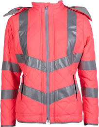 Reflektierende HKM Daunenjacke für Damen und Herren in Rosa Größe M – Bild 1 von 1