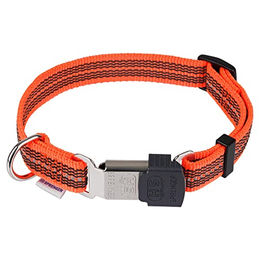 Reflektierendes Herm Sprenger Halsband mit Gurtband in Orange 30-45 cm – Bild 1 von 7