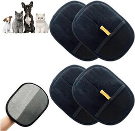 Reftten Fellpflegehandschuh Elektrostatische Tierhaar Entferner Bürste 4-teilig Schwarz – Bild 1 von 5