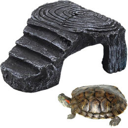 Refttenw Aquariendeko Basking Tisch für Schildkröten und Echsen aus Kunstharz in Schwarz – Bild 1 von 5