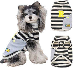 Refttenw Hundejacke T-Shirt gestreift für kleine Hunde und Welpen – Bild 1 von 5