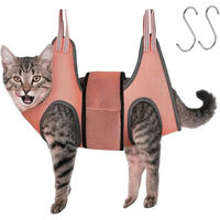 Produktbild von Refttenw Katzen-Hängematte zur Fellpflege für kleine und mittlere Katzen mit zwei Haken und verstärktem Hüftgurt aus Stoff