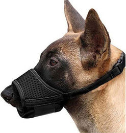 Refttenw Maulkorb für Hunde aus Nylon mit Klettverschluss atmungsaktiv schwarz – Bild 1 von 5