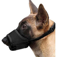 Produktbild von Refttenw Maulkorb für Hunde aus Nylon mit Klettverschluss atmungsaktiv schwarz