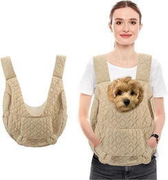 Refttenw Tiertransporttasche Hundetragerucksack aus Polyester in Beige für kleine Rassen bis 7 kg – Bild 1 von 5