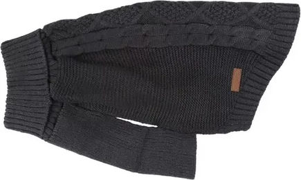 Regatta Hundepullover mit Zopfmuster aus Acryl in Grau oder Schwarz Größe S – Bild 1 von 4