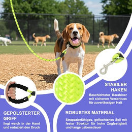 Reichstadt RS Pets Hundeleine aus Nylon mit ergonomischem EVA-Griff reflektierend Grün 1,5m – Bild 1 von 9