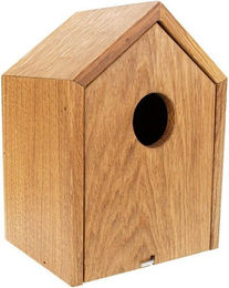 ReineNatur Nistkasten aus Eiche für Wildvögel und Kleinvögel geölt Braun B 14,5 cm x H 20 cm x T 11,5 cm – Bild 1 von 3