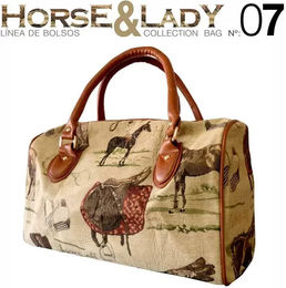 Reisetasche Damen Zaldi Nº05 aus Stoff in Braun Gold Beige – Bild 1 von 1