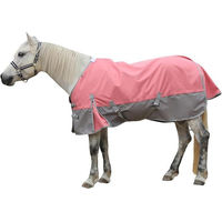 Produktbild von Reißfeste Pferdedecke 1200D Ripstop wasserdichte und atmungsaktive Regendecke ohne Füllung Rosa-Grau 165 cm